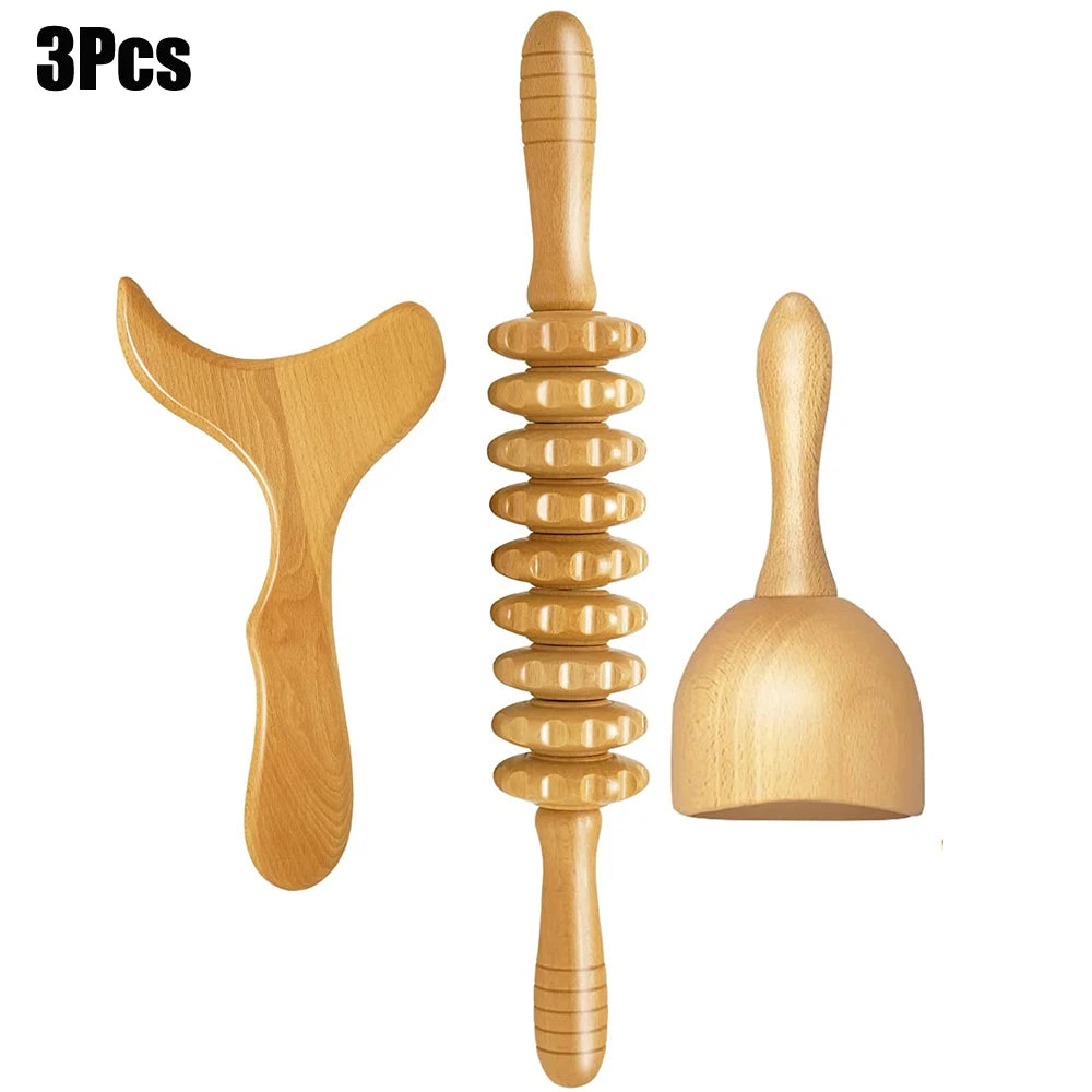Wood Therapy Massage Tools Lymphatic Drainage Massager Body Sculpting Tools Anti-Cellulite