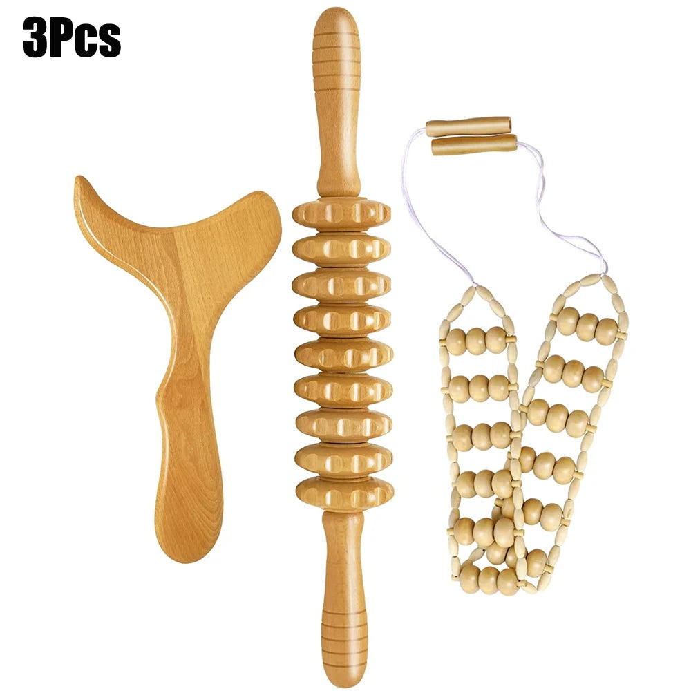 Wood Therapy Massage Tools Lymphatic Drainage Massager Body Sculpting Tools Anti-Cellulite