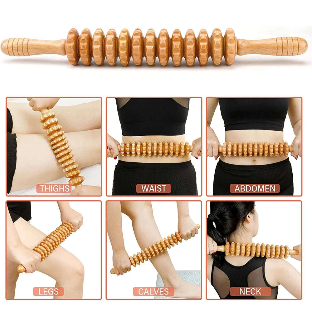 Wood Therapy Massage Tools Lymphatic Drainage Massager Body Sculpting Tools Anti-Cellulite
