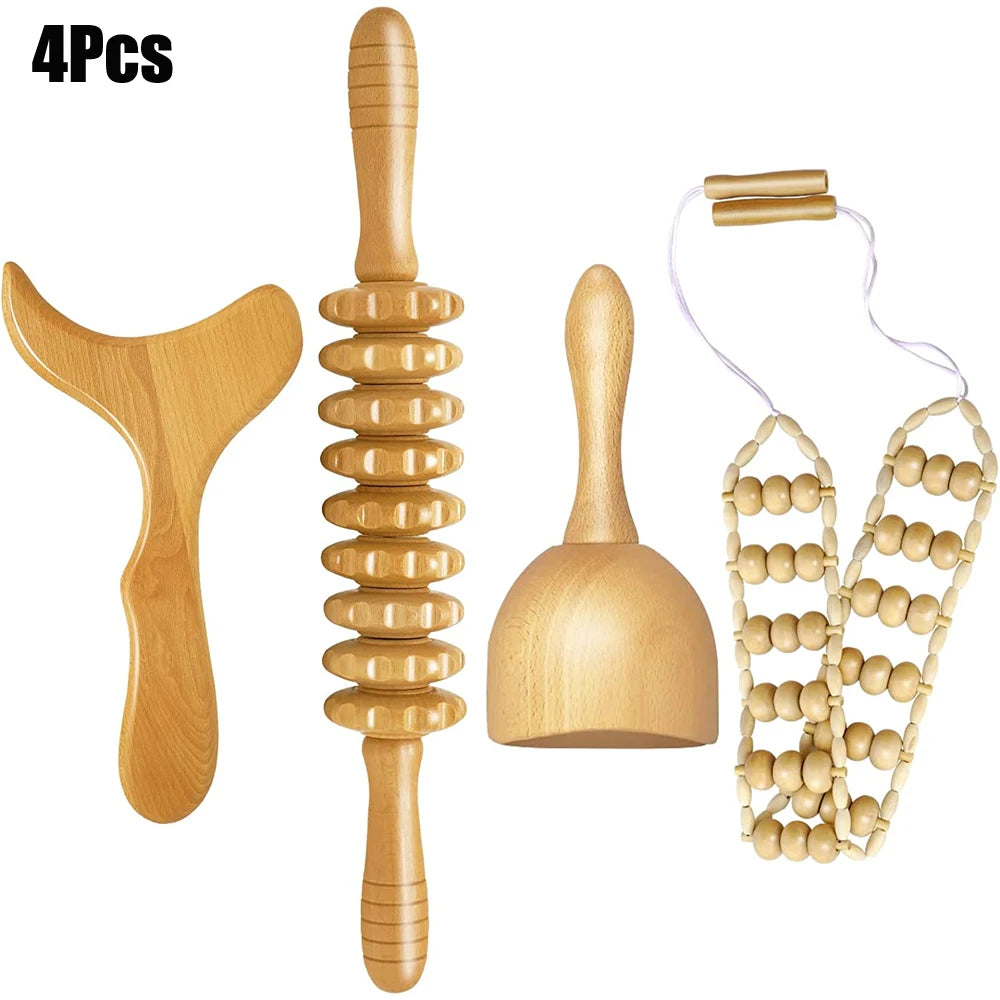 Wood Therapy Massage Tools Lymphatic Drainage Massager Body Sculpting Tools Anti-Cellulite
